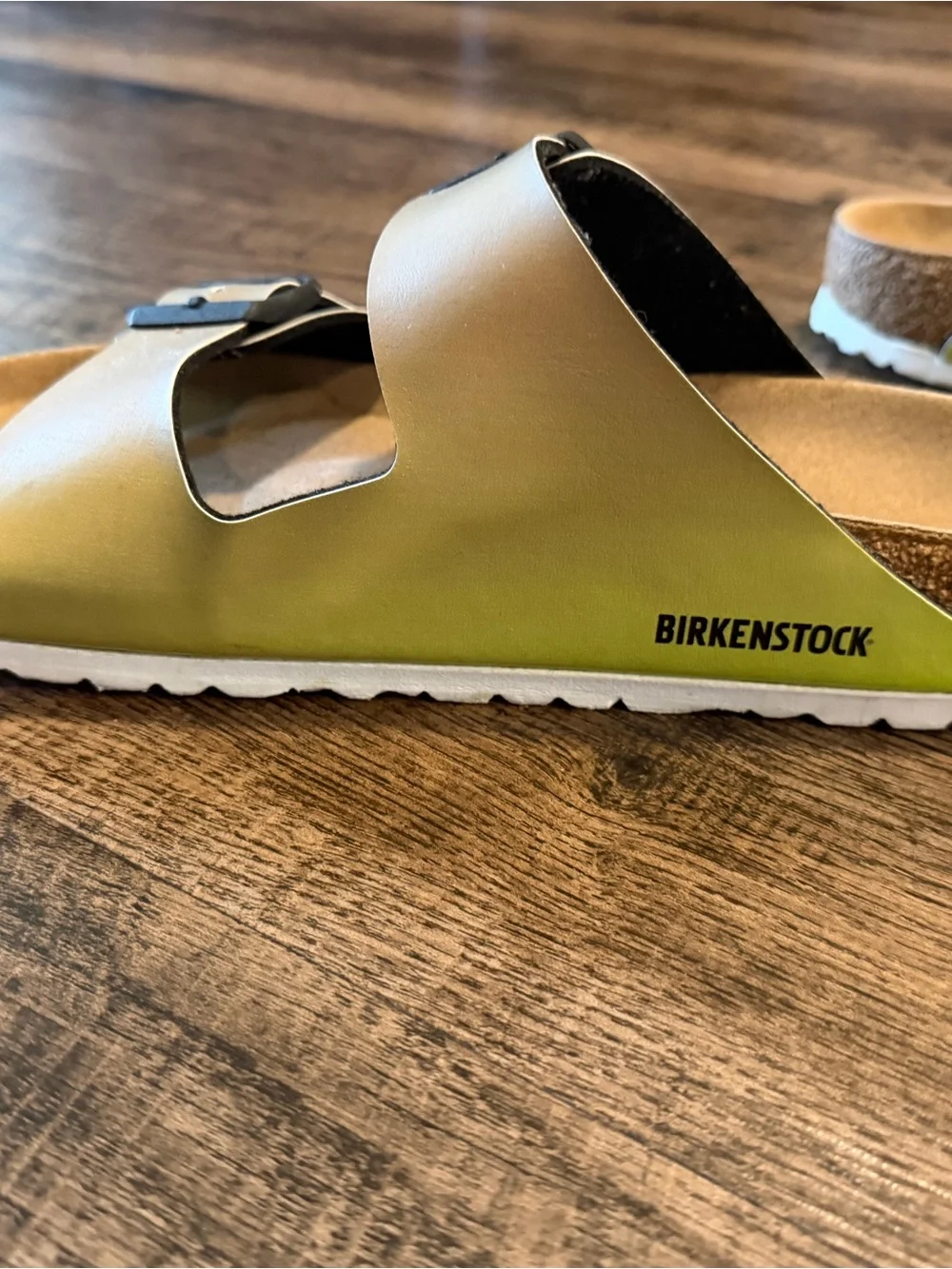 Birkenstock Men’s Two-Strap Sandals in Tan and green